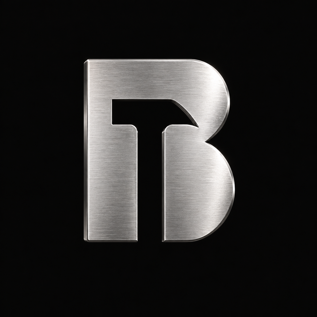 Sculptural BLACKHAMMER B monogram with a hammer in its negative space